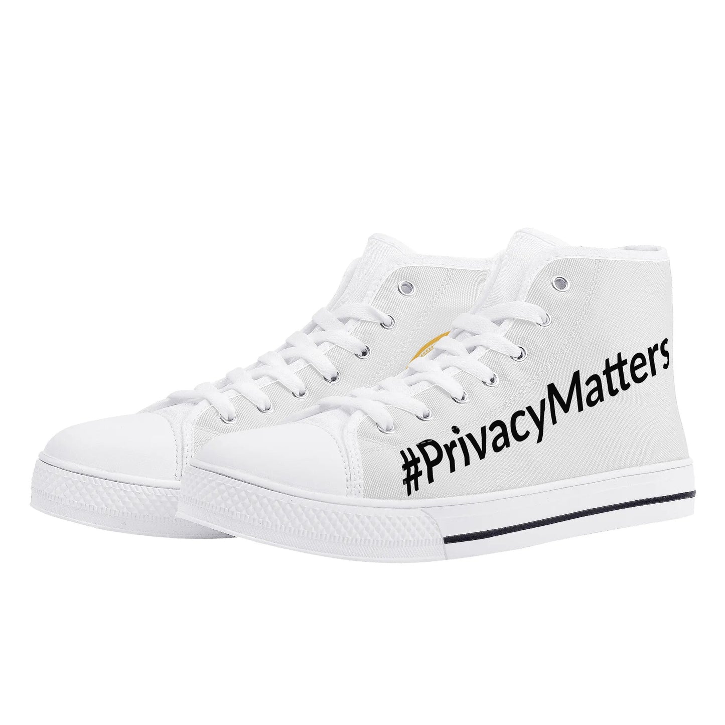 #PrivacyMatters High Top Canvas Shoes - Golden