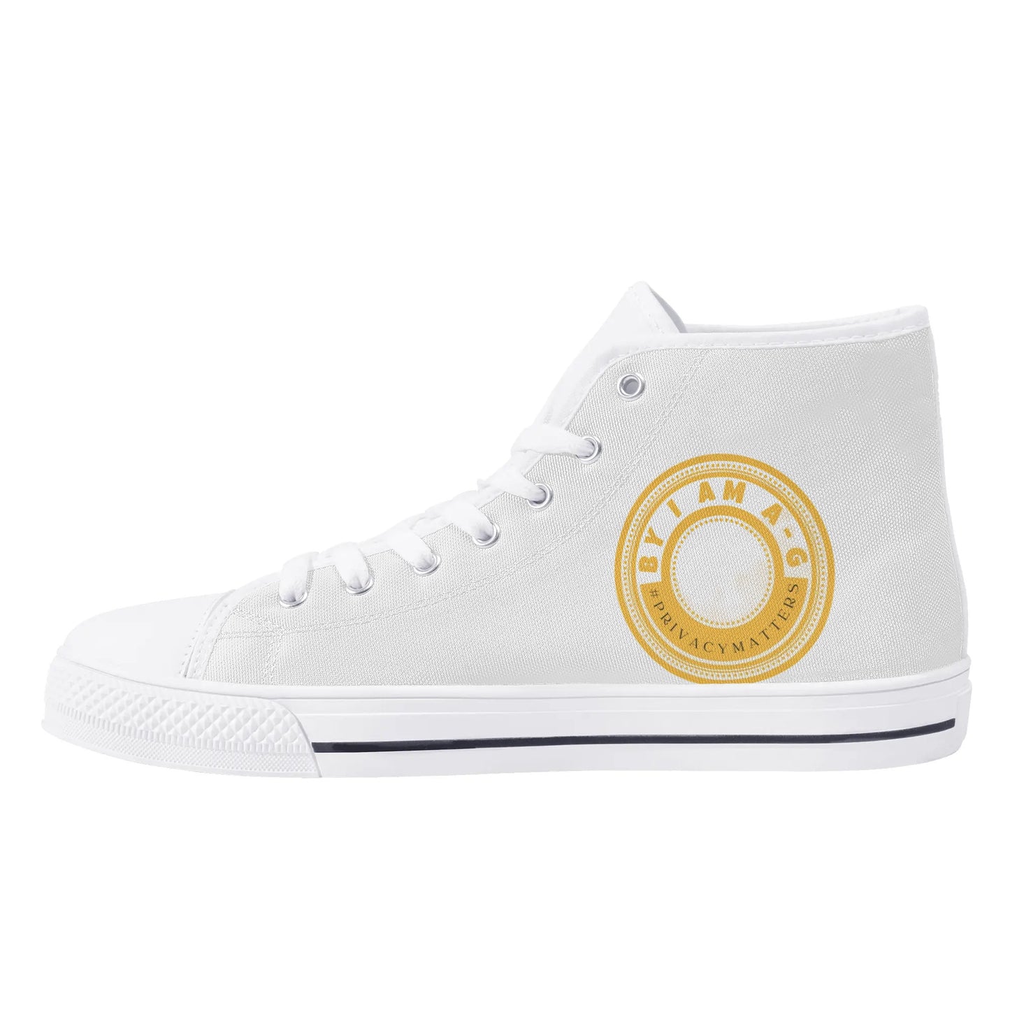 #PrivacyMatters High Top Canvas Shoes - Golden