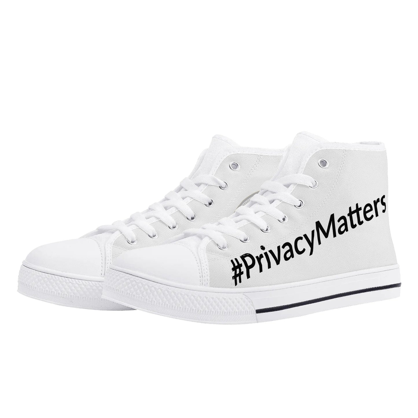 #PrivacyMatters High Top Canvas Shoes - Grey